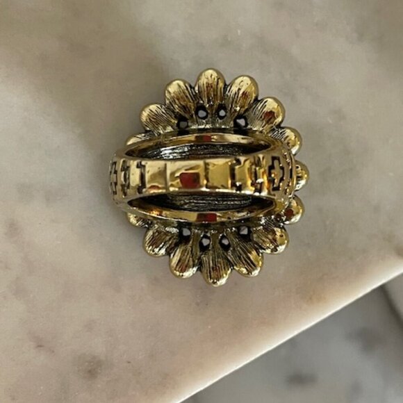 HEIDI DAUS Signed Amethyst Topaz Cocktail Statement Ring Costume 12 RARE - Picture 10 of 15